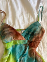 Image 2 of Vintage Y2K forest fairy tie dye brown green and blue cami