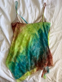 Image 3 of Vintage Y2K forest fairy tie dye brown green and blue cami