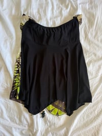 Image 3 of Vintage Y2K black and green asymmetrical hem sparkly cami with beaded halterneck detail 