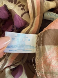 Image 7 of Vintage Y2K brown crochet bust silk sequin asymmetrical hem cami 
