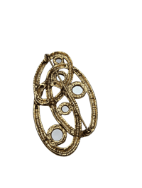 Image 4 of Colorful Gem & Gold Vintage Brooch 