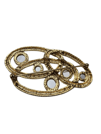 Image 5 of Colorful Gem & Gold Vintage Brooch 