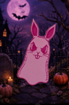 Spooky Ghost Bunny Easter Brooch