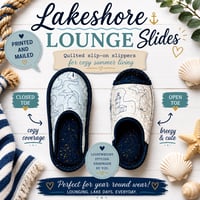 Lakeshore Lounge Slipper Slides Sewing Pattern - Printed & Mailed