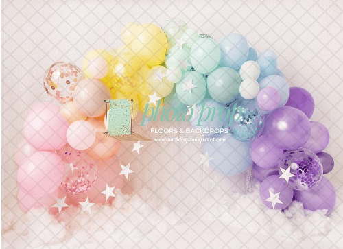 Image of Rainbow Balloon Arch  Pastel Stars