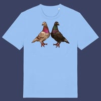 Image 2 of T-shirt: PIGEON PAIR BLUE/YELLOW