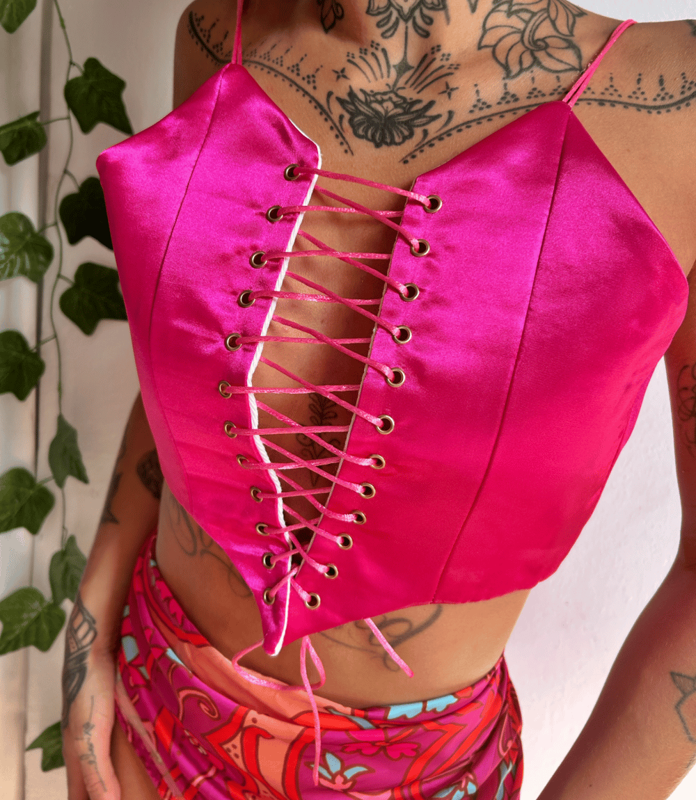 Image of the blush structural halter corset