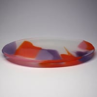 Image 2 of Assiette ovale - Mandarine et Violet