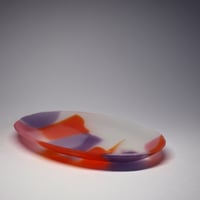 Image 1 of Assiette ovale - Mandarine et Violet