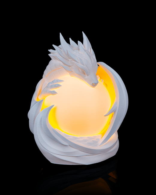 3D Printed Dragon Sphere Table Lamp