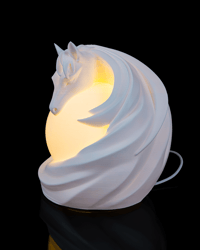 Image 2 of 3D Printed Stallion Sphere Table Lamp – Horse LED Decor