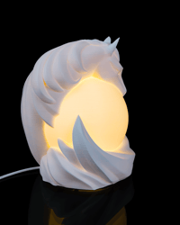Image 4 of 3D Printed Stallion Sphere Table Lamp – Horse LED Decor