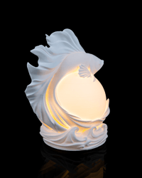 Image 4 of 3D Printed Betta Sphere Table Lamp – Aquarium LED Decor