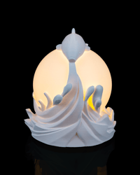 Image 2 of 3D Printed Twin Fish Sphere Table Lamp – Ocean LED Decor