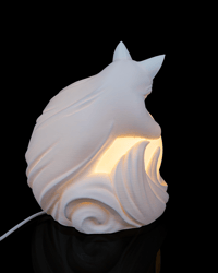 Image 3 of 3D Printed Vulpine Sphere Table Lamp – Fox LED Decor