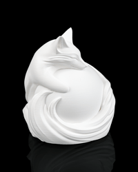 Image 5 of 3D Printed Vulpine Sphere Table Lamp – Fox LED Decor