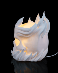 Image 2 of 3D Printed Skull Sphere Table Lamp – Gothic LED Decor