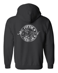 Image 1 of IT'S A PITTIE RESCUE LOGO ADULT FULL ZIP HOODIE