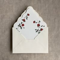 Image 4 of Red velvet camellia floral printed vellum wraps + envelope liners PACK of 10