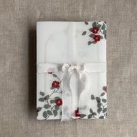 Image 6 of Red velvet camellia floral printed vellum wraps + envelope liners PACK of 10