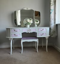Image 1 of Louis Style Dressing Table with Triple Mirrors and Stool.