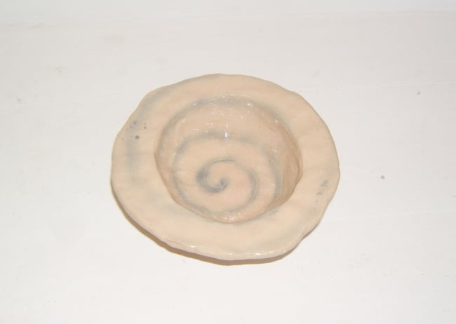GREY & PINK SPIRAL BOWL