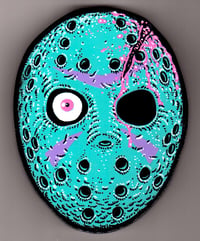 Image 1 of Hand painted RETRO JASON wood cut