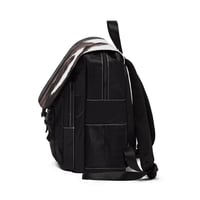Image 3 of Statue Embrace Backpack | Urban Sculpture Print, Cityscape Flap Backpack
