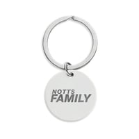 Image 1 of Notts Family | engraved keychain | Stainless steel round keychain