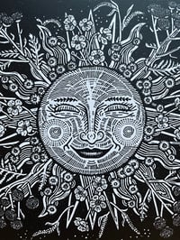 Image 4 of ‘Sunburst’ linocut print