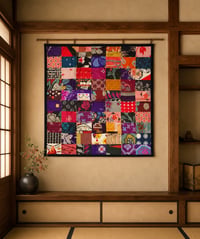 Image 1 of Boro Patchwork Quilt Blanket - Meisen Kimono