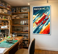 Image 4 of Stampa Fine Art ispirata al Macchi MC-72 dei record - Art Déco inspired aviation prints