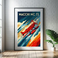 Image 1 of Stampa Fine Art ispirata al Macchi MC-72 dei record - Art Déco inspired aviation prints