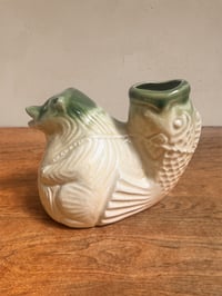 Image 2 of Tanuki carrying a fish on its back Sake Flask