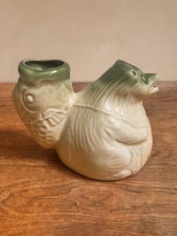 Image 4 of Tanuki carrying a fish on its back Sake Flask