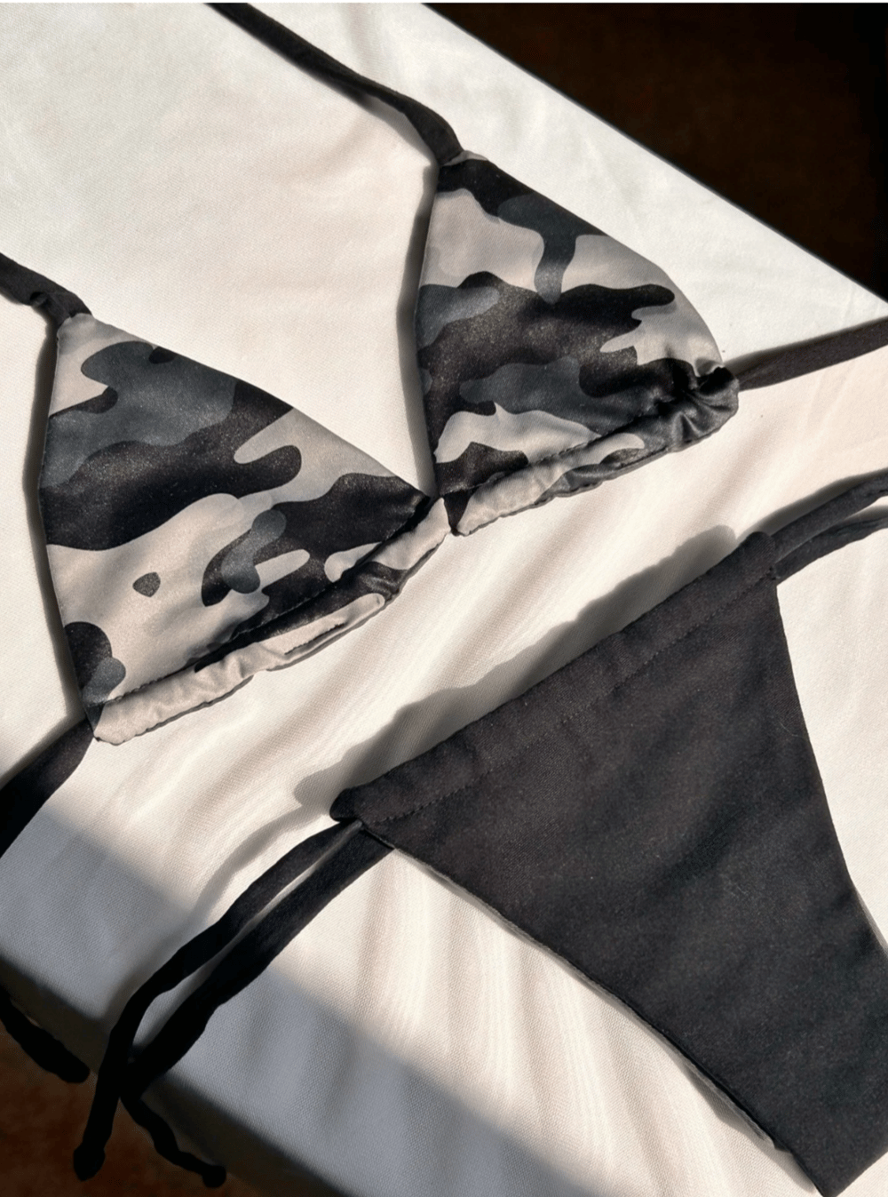 Image of the urban stealth gray camo reversible bikini