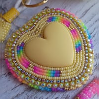 Neon yellow heart (Badge Reel or Phone Holder)