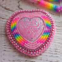 Pink Neon Heart (Badge Reel or Phone Holder)