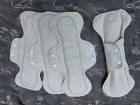 Image 2 of Undyed Natural Flax Linen Heavy/Overnight Pad Set