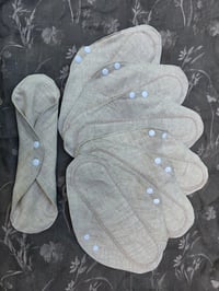 Image 1 of Undyed Natural Flax Linen Pads Set in Regular
