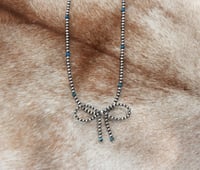 Bow Necklace with Blue Sea Jasper