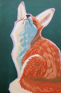 Image 1 of 4"x6" Acrylic Fox Painting