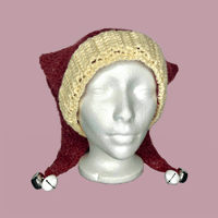 Image 1 of Red and White Jester Hat