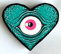 Image 1 of Eyeball Heart - Hand painted wood cut