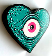 Image 2 of Eyeball Heart - Hand painted wood cut