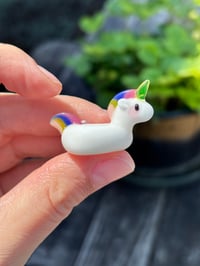 Image 1 of White unicorn pool float 