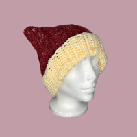 Image 1 of Red and White Cat Ear Beanie
