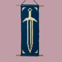 Blue Sword Hanging Tapestry