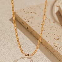 18K Gold Plated Paperclip Necklace 