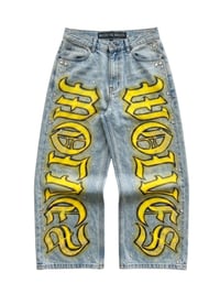 Image 1 of Watch the Wolves "Neon Gothic" Light Washed Denim